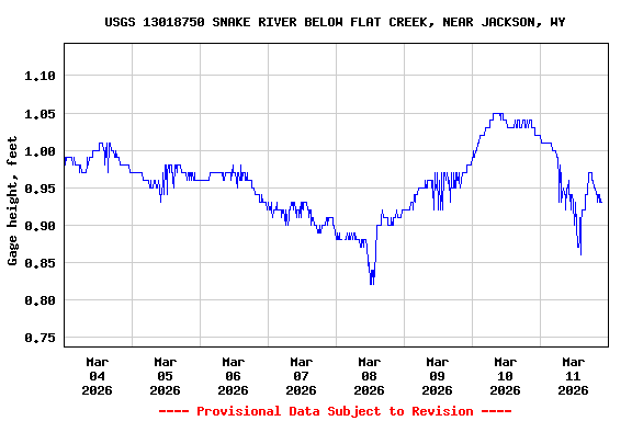 Graph of  Gage height, feet